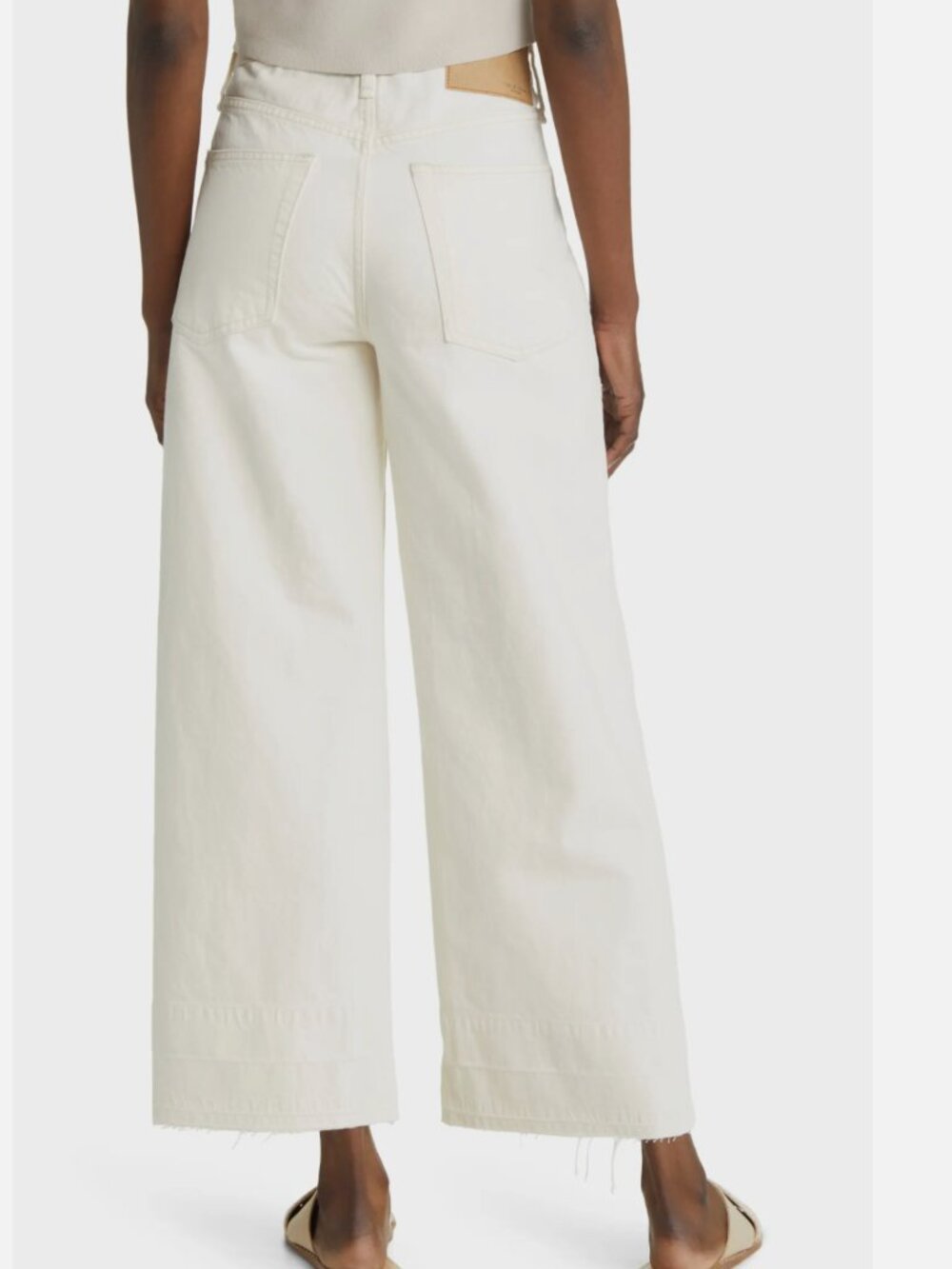 Rag & Bone Maya High Rise Ankle Wide Leg Jeans Ecru Size 28 - Picture 2 of 8